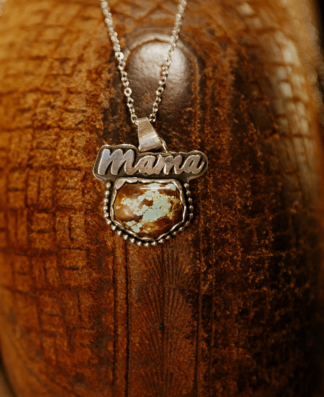 Mama Pendant – Sterling Silver & Turquoise Necklace