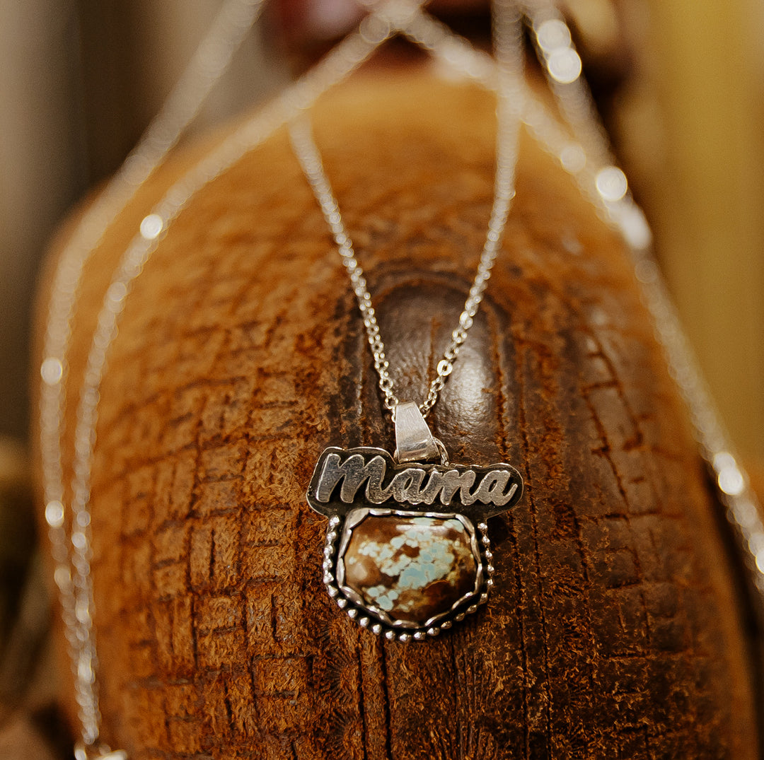 Mama Pendant – Sterling Silver & Turquoise Necklace