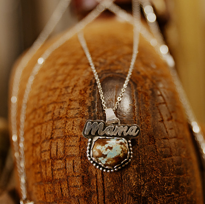 Mama Pendant – Sterling Silver & Turquoise Necklace