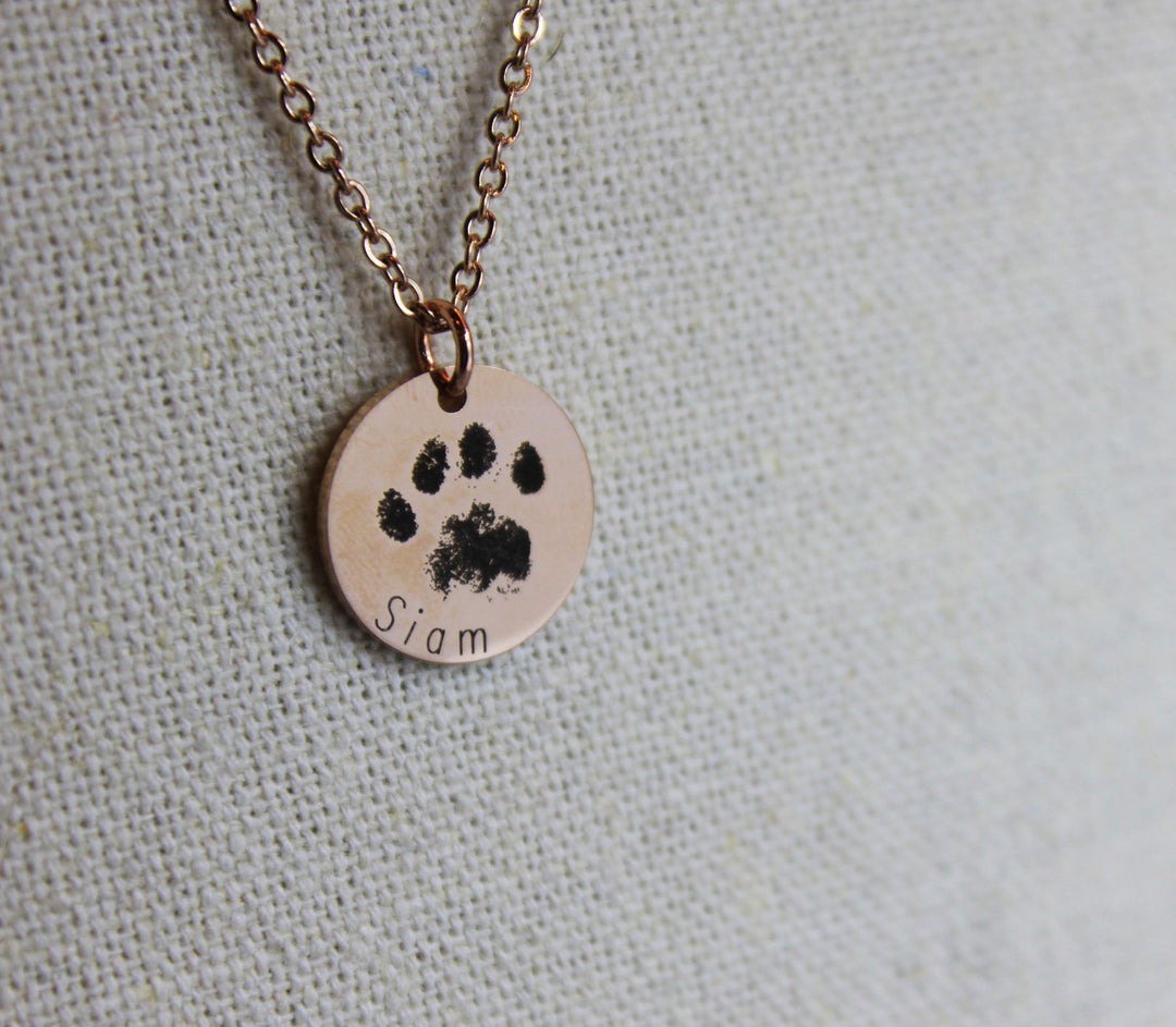 Paw & Nose Print Coin Necklace