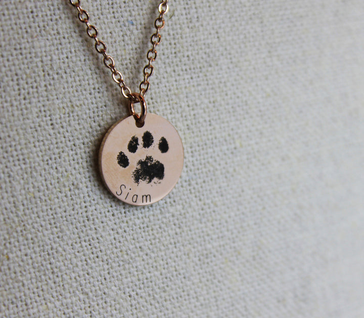 Paw & Nose Print Coin Necklace