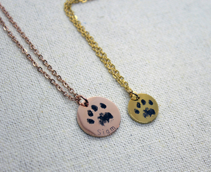 Paw & Nose Print Coin Necklace