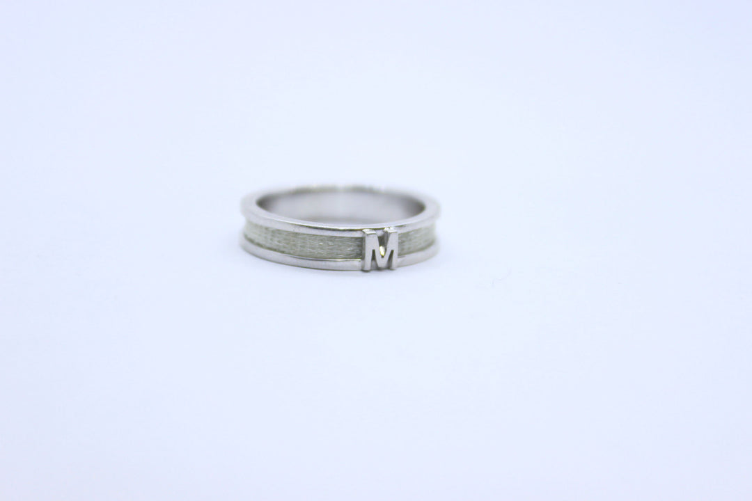 initial ring, initial horse hair ring, horsehair ring, custom horsehair