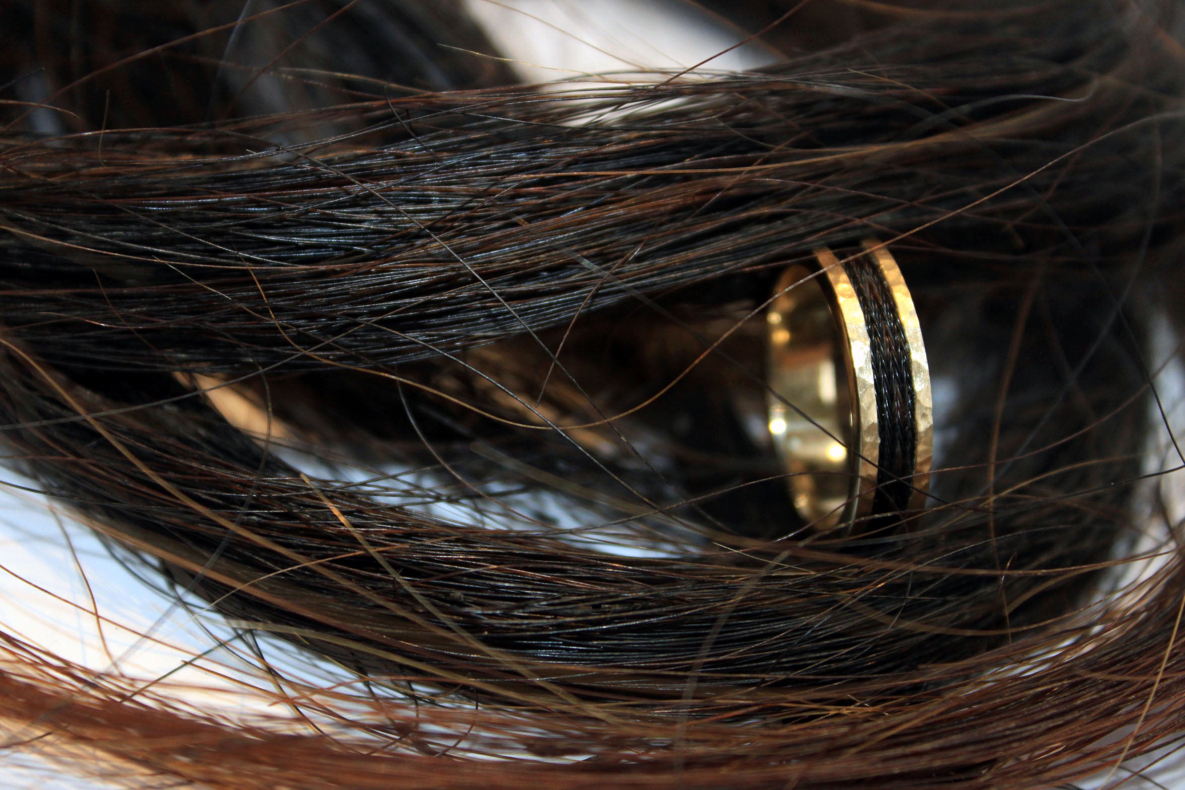 custom horsehair jewely mens ring horse hair