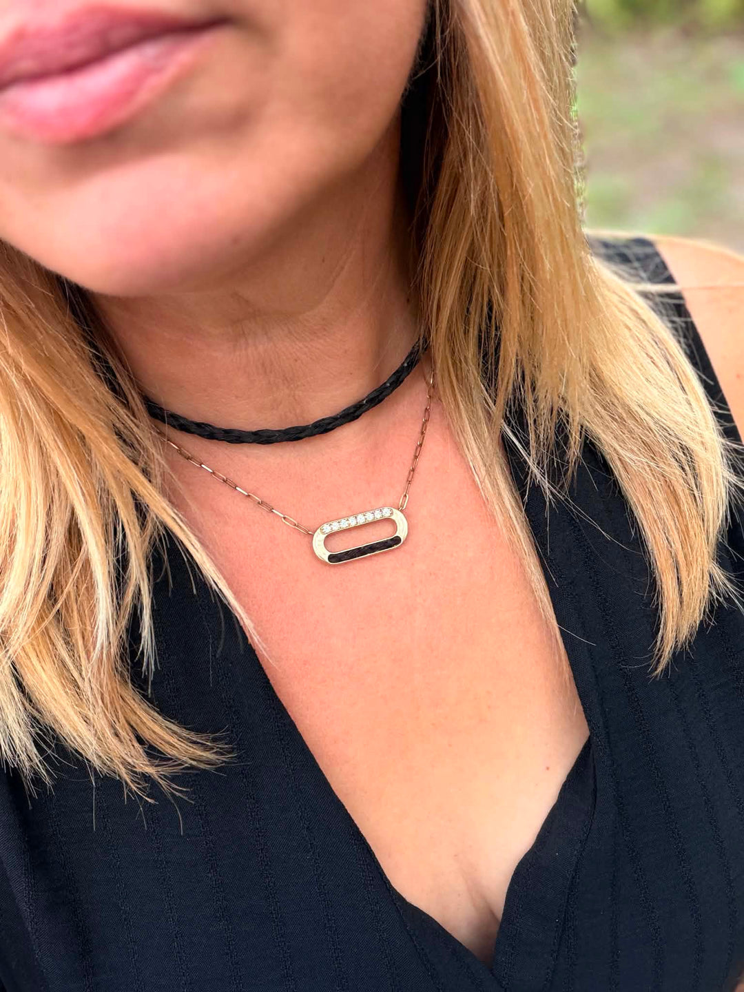 Diamond Paperclip Pendant
