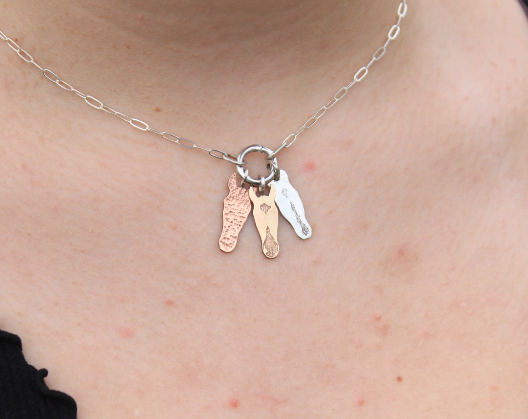 Custom Horse Head Charm Necklace