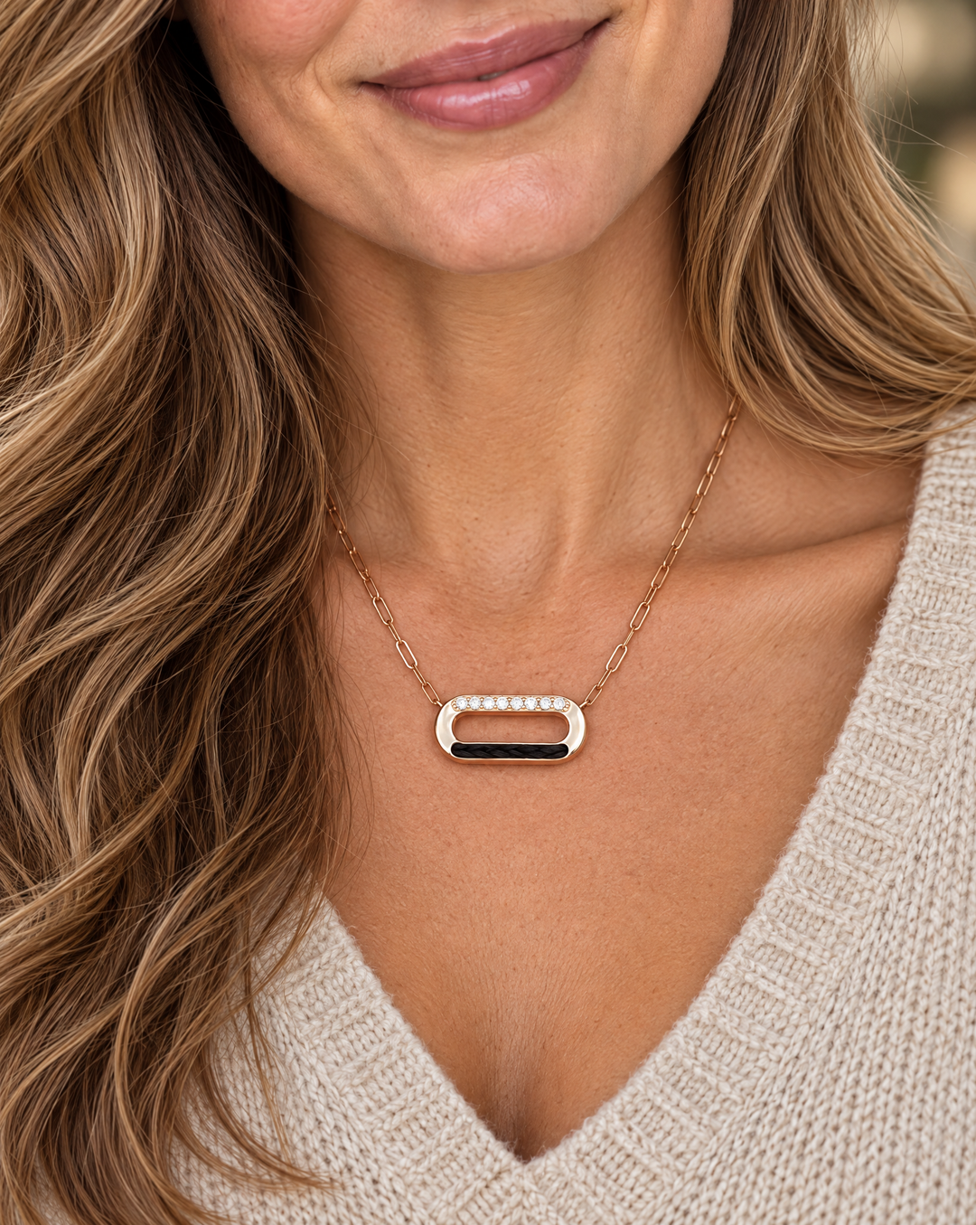 Diamond Paperclip Pendant
