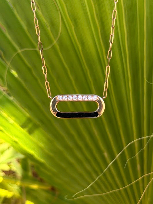 Diamond Paperclip Pendant