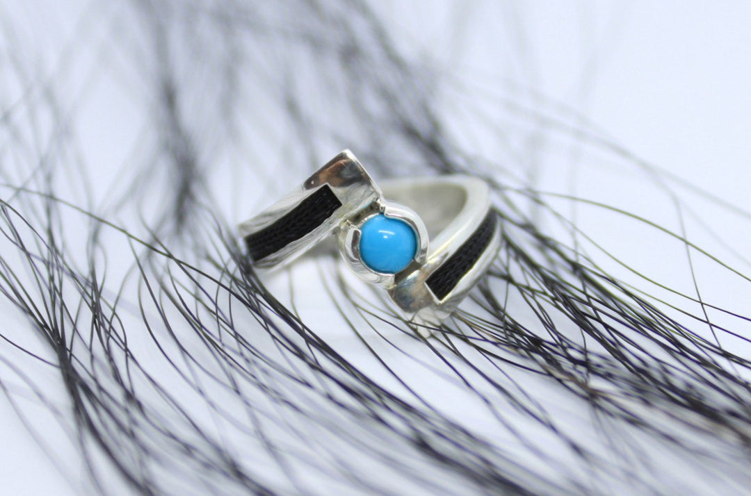turquoise horse hair ring, turquoise, horsehair jewelry